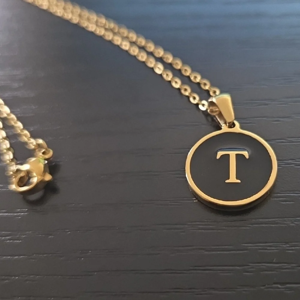 18K Gold Plated Stainless Steel Initial Pendant Necklace